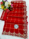 Chex Design Georgette Fabric Fancy Sarees Collection Online Wholesale